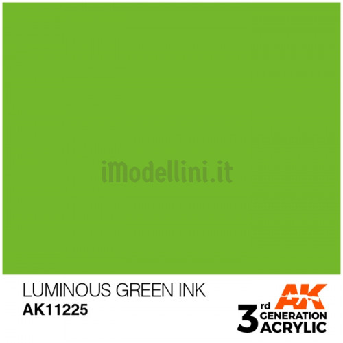 Vernice Acrilica AK 3rd Gen Luminous Green Ink
