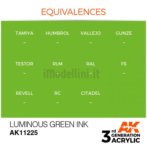 Vernice Acrilica AK 3rd Gen Luminous Green Ink