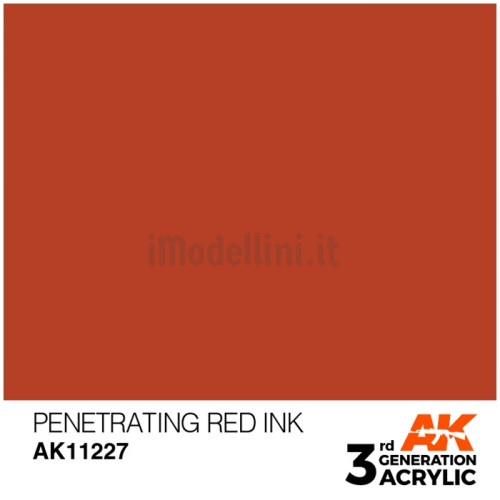 Vernice Acrilica AK 3rd Gen Penetrating Red Ink