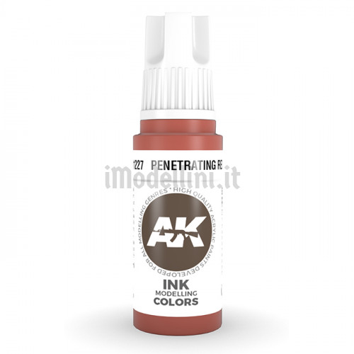 Vernice Acrilica AK 3rd Gen Penetrating Red Ink