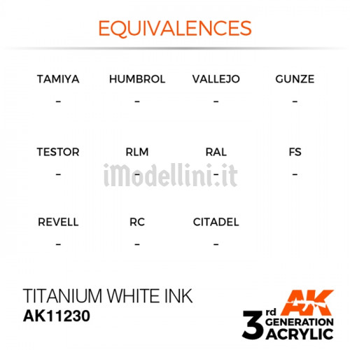 Vernice Acrilica AK 3rd Gen Titanium White Ink