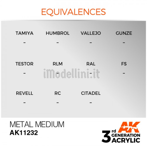 Vernice Acrilica AK 3rd Gen Metal Medium