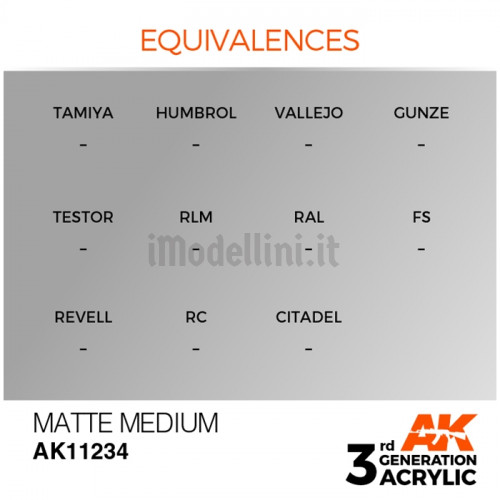 Vernice Acrilica AK 3rd Gen Matte Medium