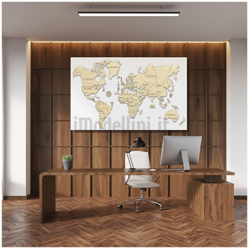 Puzzle 3D in Legno World Map XL 1:28