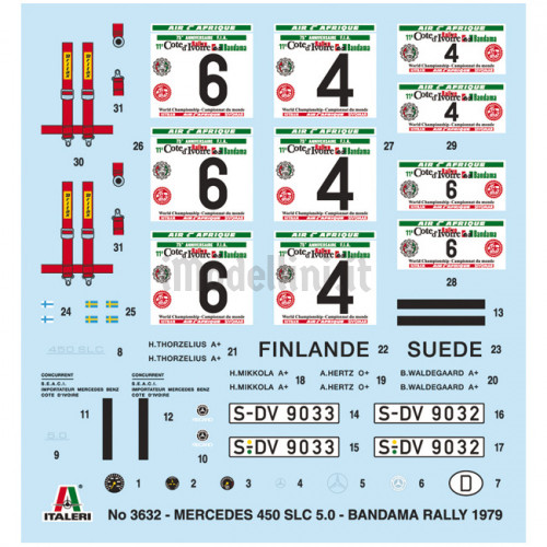 Mercedes-Benz 450 SLC Rally Bandama 1979 1:24