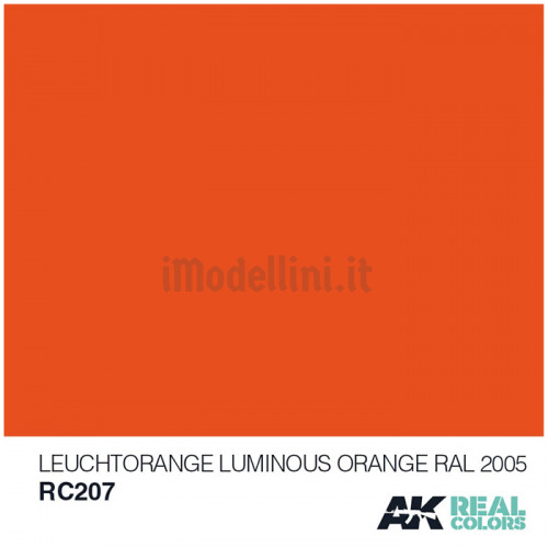 Vernice Acrilica AK Real Colors Luminous Orange RAL 2005 10ml