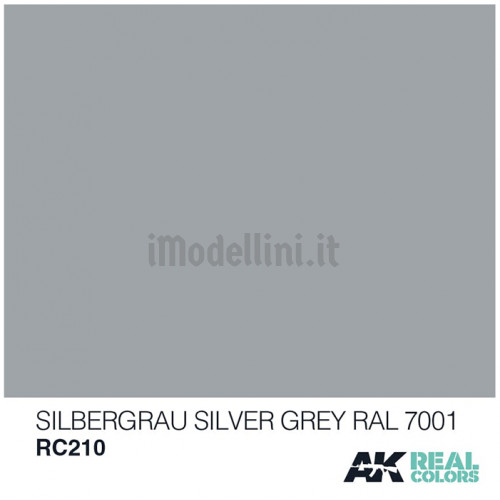 Vernice Acrilica AK Real Colors Silver Grey RAL 7001 10ml