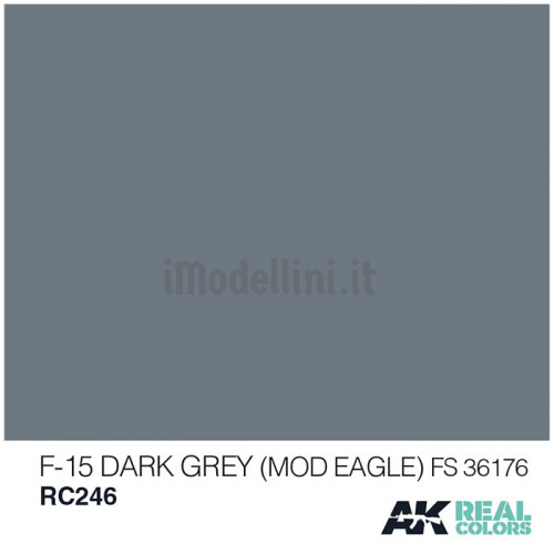 Vernice Acrilica AK Real Colors F-15 Dark Grey Mod Eagle FS 36176 10ml