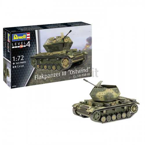 Carro Antiaereo Flakpanzer III Ostwind 3,7 cm Flak 43 1:72 