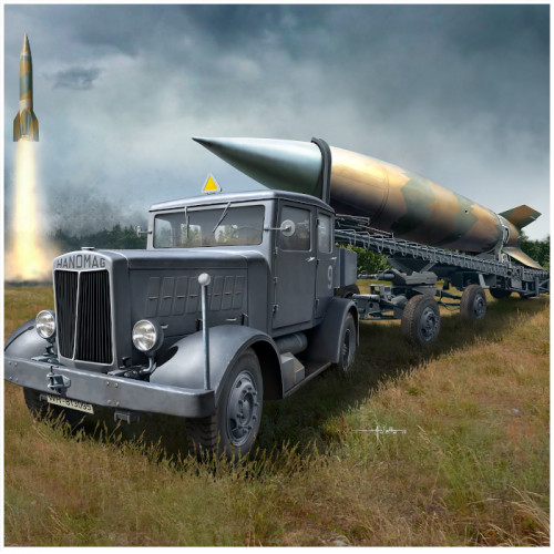 Set SS-100 Gigant con Transporter e Razzo V2 1:72