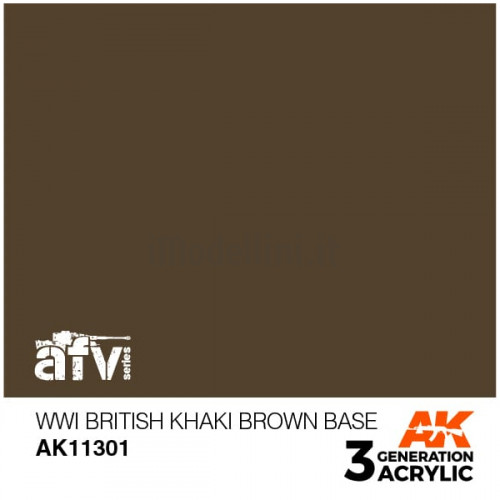 Vernice Acrilica AK 3rd Gen Serie AFV WWI British Khaki Brown Base