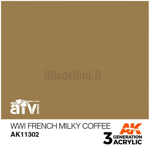 Vernice Acrilica AK 3rd Gen Serie AFV WWI French Milky Coffee