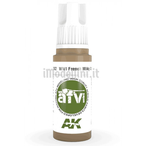 Vernice Acrilica AK 3rd Gen Serie AFV WWI French Milky Coffee