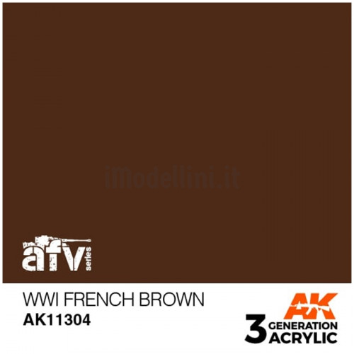 Vernice Acrilica AK 3rd Gen Serie AFV WWI French Brown