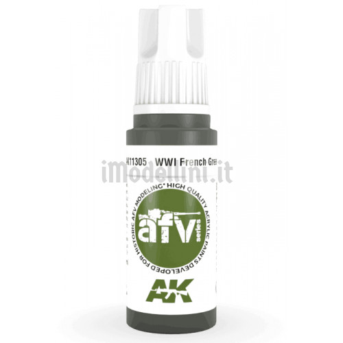 Vernice Acrilica AK 3rd Gen Serie AFV WWI French Green 1