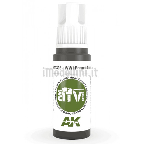 Vernice Acrilica AK 3rd Gen Serie AFV WWI French Green 2