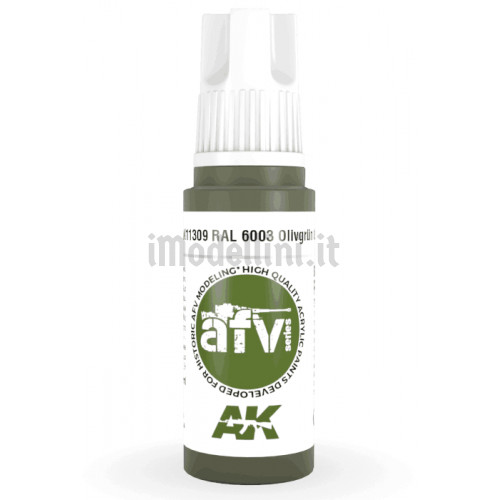 Vernice Acrilica AK 3rd Gen Serie AFV RAL 6003 Olivgrun opt.1