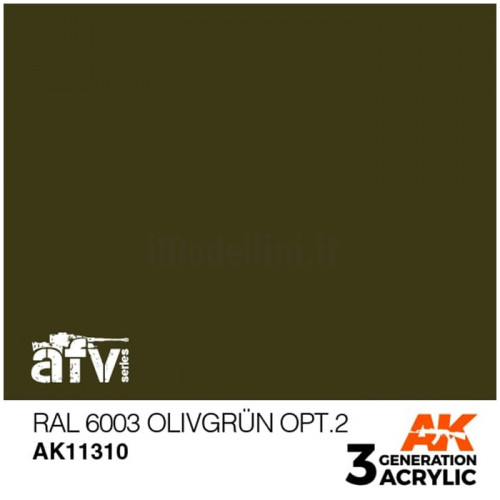 Vernice Acrilica AK 3rd Gen Serie AFV RAL 6003 Olivgrun opt.2