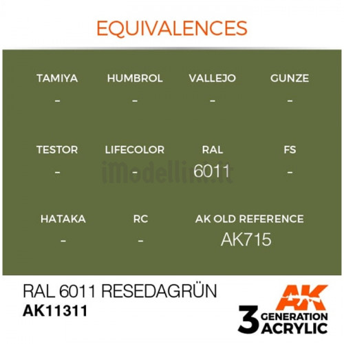 Vernice Acrilica AK 3rd Gen Serie AFV RAL 6011 Resedagrun