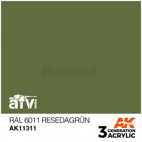 Vernice Acrilica AK 3rd Gen Serie AFV RAL 6011 Resedagrun