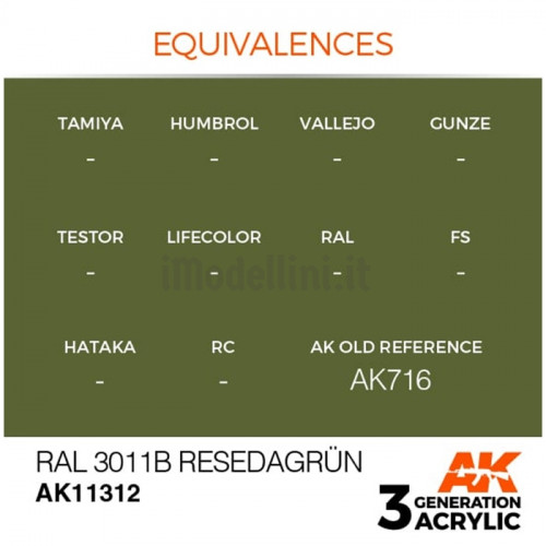 Vernice Acrilica AK 3rd Gen Serie AFV RAL 6011B Resedagrun