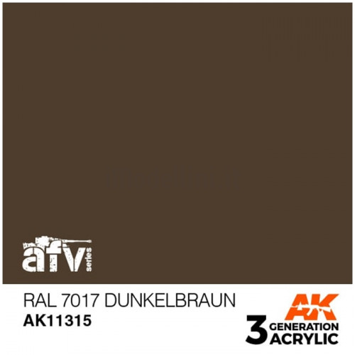 Vernice Acrilica AK 3rd Gen Serie AFV RAL 7017 Dunkelbraun