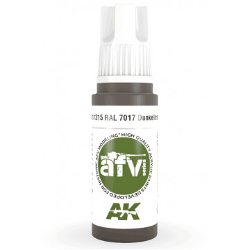 Vernice Acrilica AK 3rd Gen Serie AFV RAL 7017 Dunkelbraun