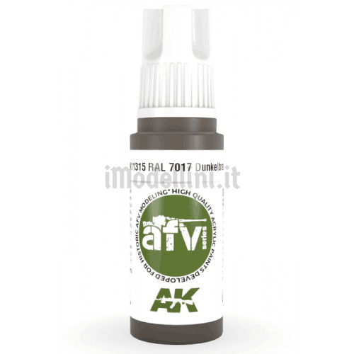 Vernice Acrilica AK 3rd Gen Serie AFV RAL 7017 Dunkelbraun