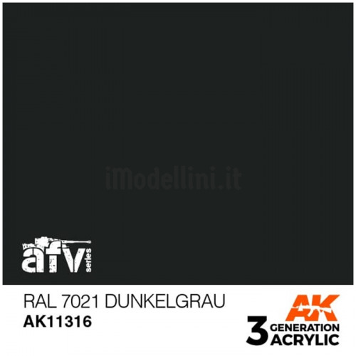 Vernice Acrilica AK 3rd Gen Serie AFV RAL 7021 Dunkelgrau
