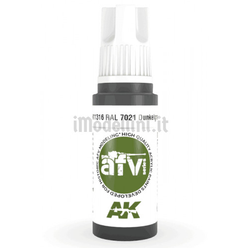Vernice Acrilica AK 3rd Gen Serie AFV RAL 7021 Dunkelgrau