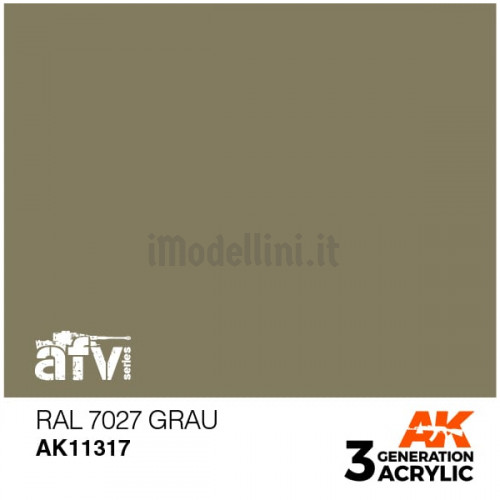 Vernice Acrilica AK 3rd Gen Serie AFV RAL 7027 Grau