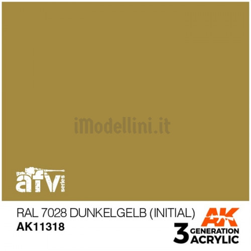 Vernice Acrilica AK 3rd Gen Serie AFV RAL 7028 Dunkelgelb (Initial)