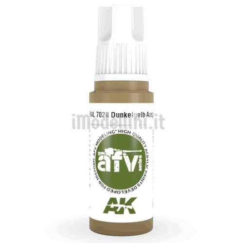 Vernice Acrilica AK 3rd Gen Serie AFV RAL 7028 Dunkelgelb Ausgabe 1944