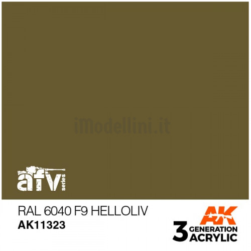 Vernice Acrilica AK 3rd Gen Serie AFV RAL 6040 F9 Helloliv