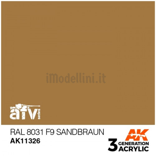 Vernice Acrilica AK 3rd Gen Serie AFV RAL 8031 F9 Sandbraun