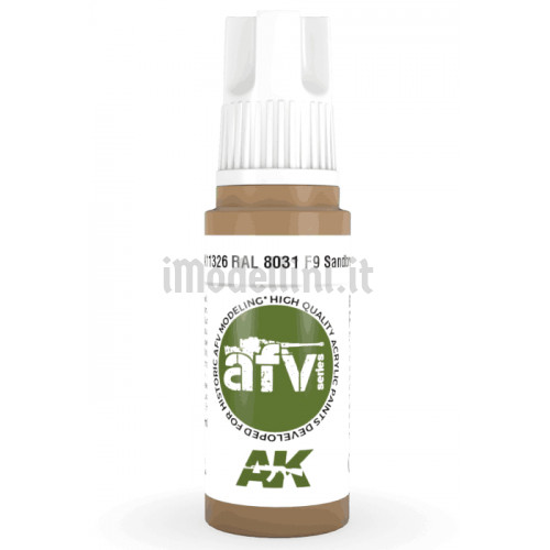 Vernice Acrilica AK 3rd Gen Serie AFV RAL 8031 F9 Sandbraun