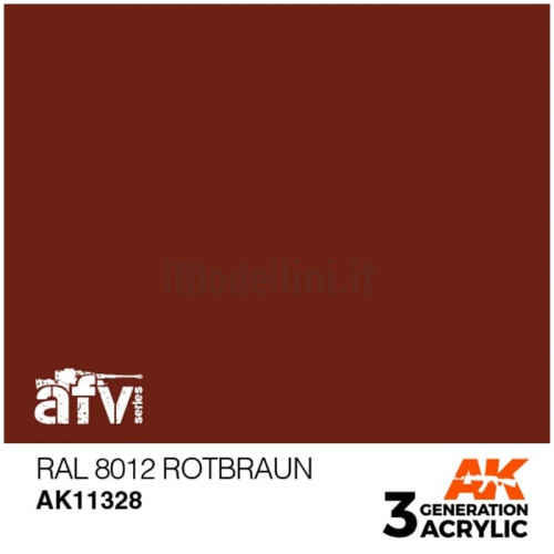 Vernice Acrilica AK 3rd Gen Serie AFV RAL 8012 Rotbraun