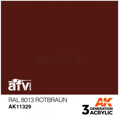 Vernice Acrilica AK 3rd Gen Serie AFV RAL 8013 Rotbraun