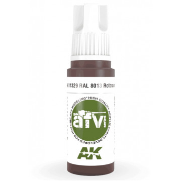 Vernice Acrilica AK 3rd Gen Serie AFV RAL 8013 Rotbraun