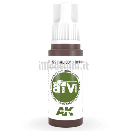Vernice Acrilica AK 3rd Gen Serie AFV RAL 8013 Rotbraun