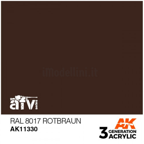 Vernice Acrilica AK 3rd Gen Serie AFV RAL 8017 Rotbraun