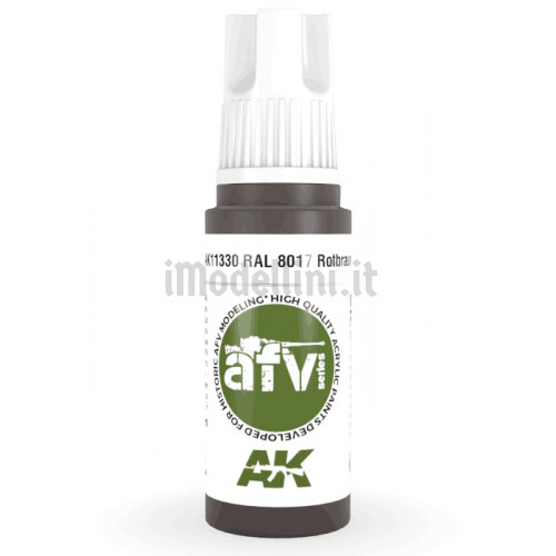 Vernice Acrilica AK 3rd Gen Serie AFV RAL 8017 Rotbraun
