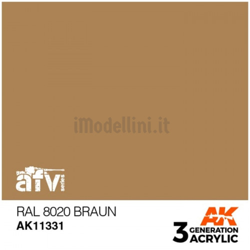 Vernice Acrilica AK 3rd Gen Serie AFV RAL 8020 Braun