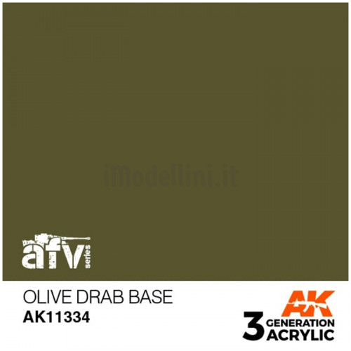 Vernice Acrilica AK 3rd Gen Serie AFV Olive Drab Base