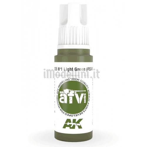 Vernice Acrilica AK 3rd Gen Serie AFV N.1 Light Green (FS34151)