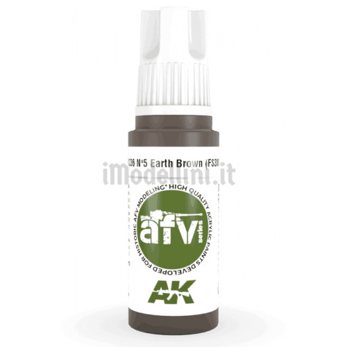 Vernice Acrilica AK 3rd Gen Serie AFV N.5 Earth Brown (FS30099)