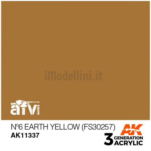 Vernice Acrilica AK 3rd Gen Serie AFV N.6 Earth Yellow (FS30257)