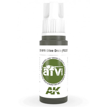 Vernice Acrilica AK 3rd Gen Serie AFV N.9 Olive Drab (FS33070)
