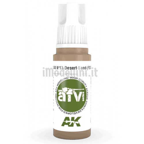 Vernice Acrilica AK 3rd Gen Serie AFV N.13 Desert Sand (FS30279)
