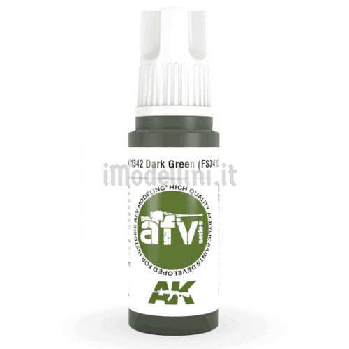 Vernice Acrilica AK 3rd Gen Serie AFV Dark Green (FS34102)